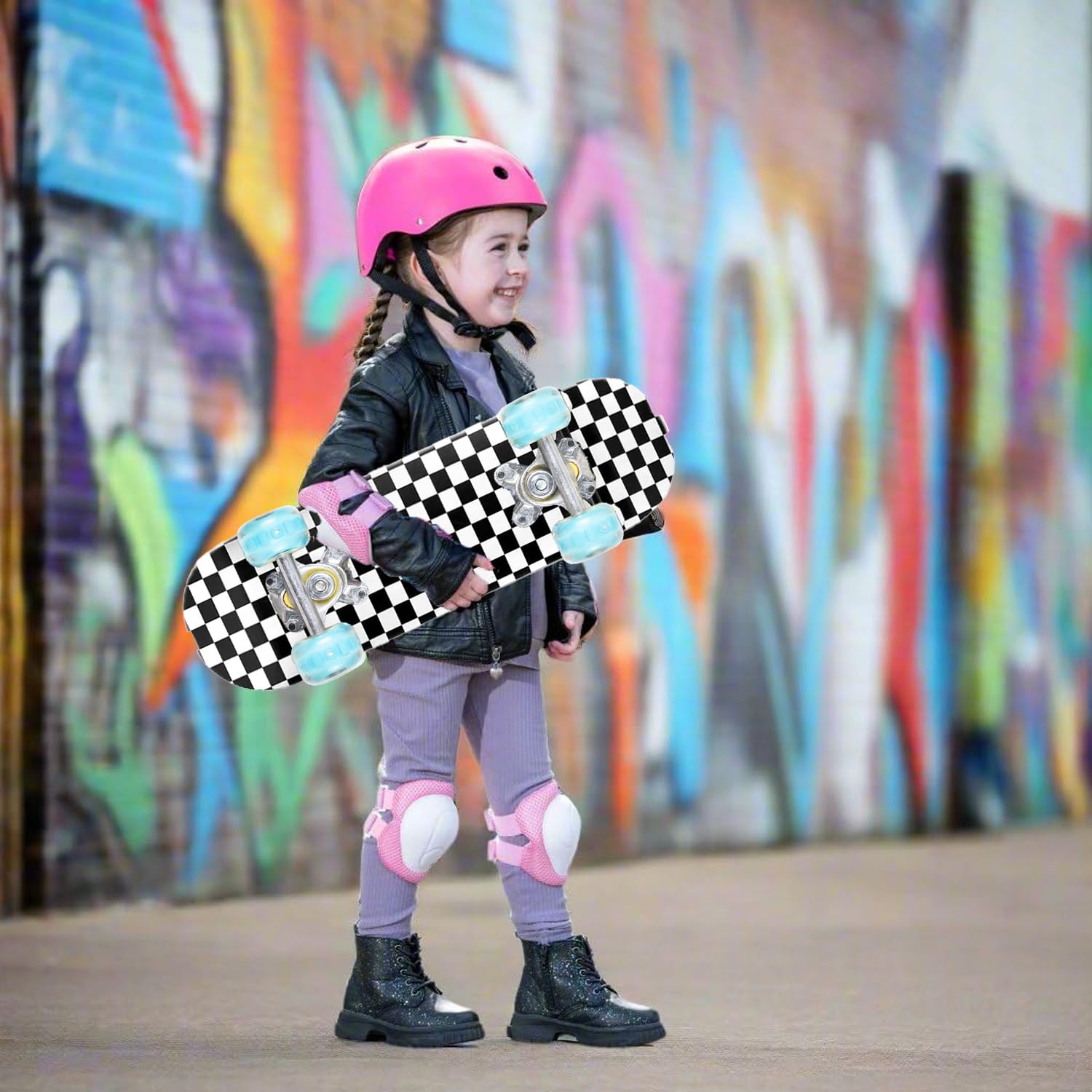 ERNAN Skateboard,17“ pour Fille/Garçon Débutant,T-Tool Inclus