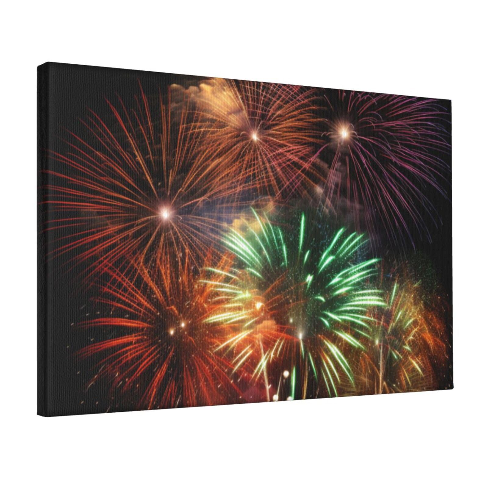 Canvas Wall Art for Living Room Wall Decor 12"x18" Modern Artwork Painting Pictures Hanging Canvas Prints Splendid fireworks Aesthetic Wall Art for Bedroom Bathroom Office Wallart Decor