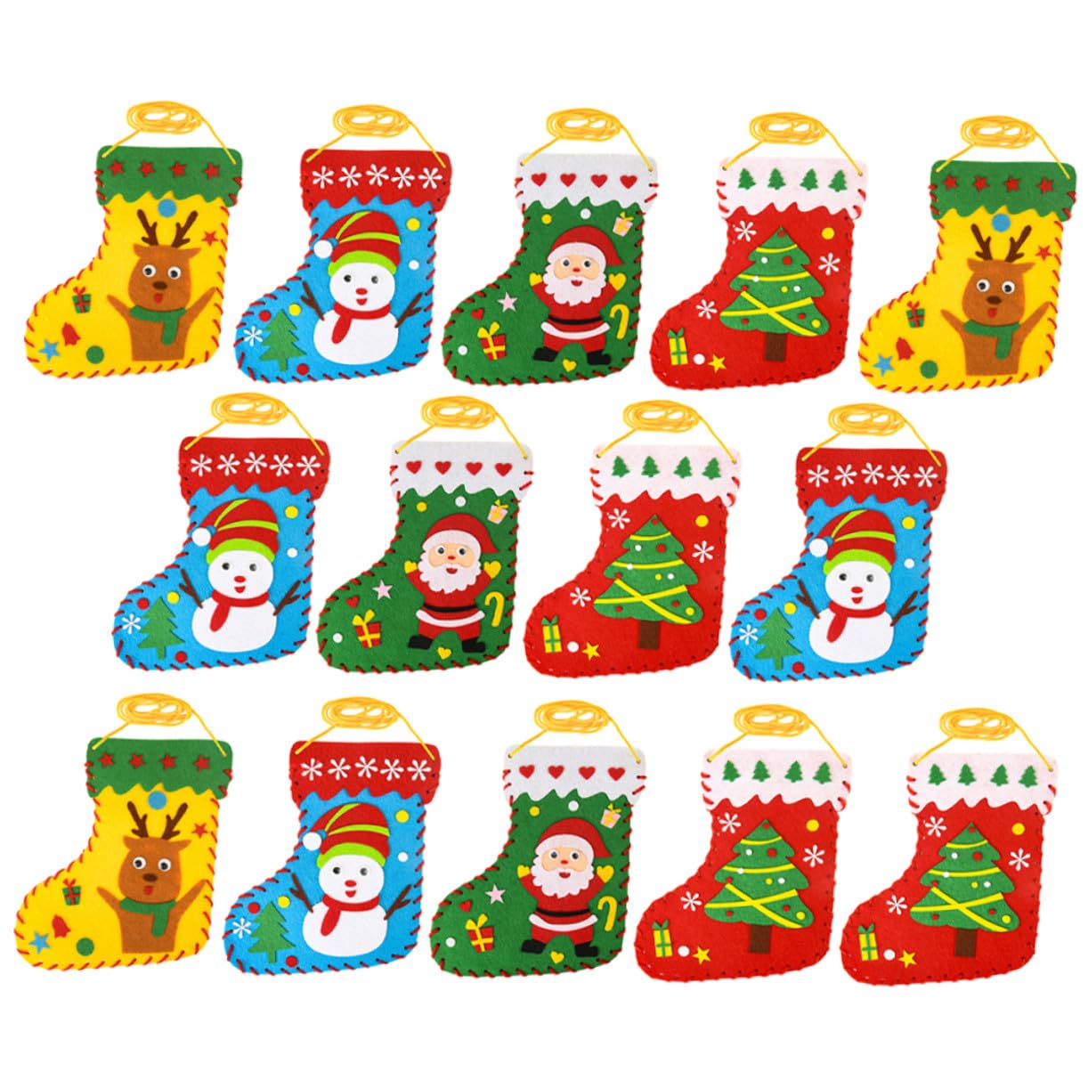 FOYTOKI 20 Stück Teiliges Nähset für Weihnachtsstrümpfe DIY Filz Bastelset mit Sicheren Materialien Fördert Kreativität und Feinmotorik als Geschenk für Weihnachten