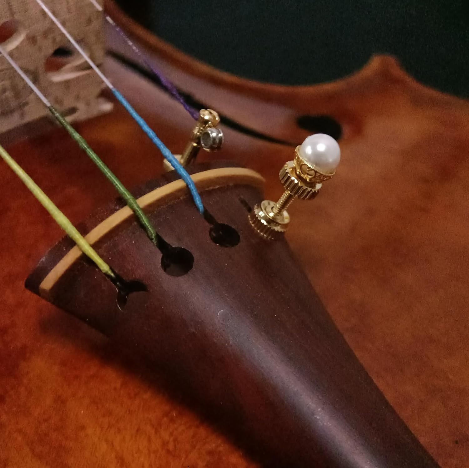 Handmade Creative Violin Fine Tuning Violin Tuners Violin Screw Violin String Adjusters for 3/4 4/4 Violins (12-White Pearl)