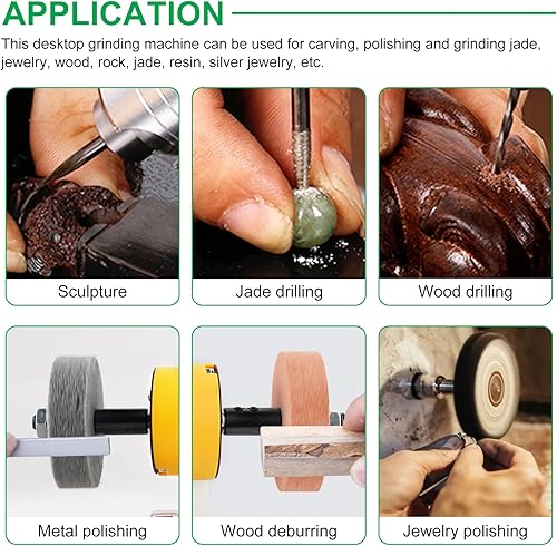 Miniatura 6 de YUCHENGTECH Pulidora de torno de banco Pulidora de joyería Pulidora de pulido Mini Banco Pulidor de torno eléctrico Pulidor de torno eléctrico 110V