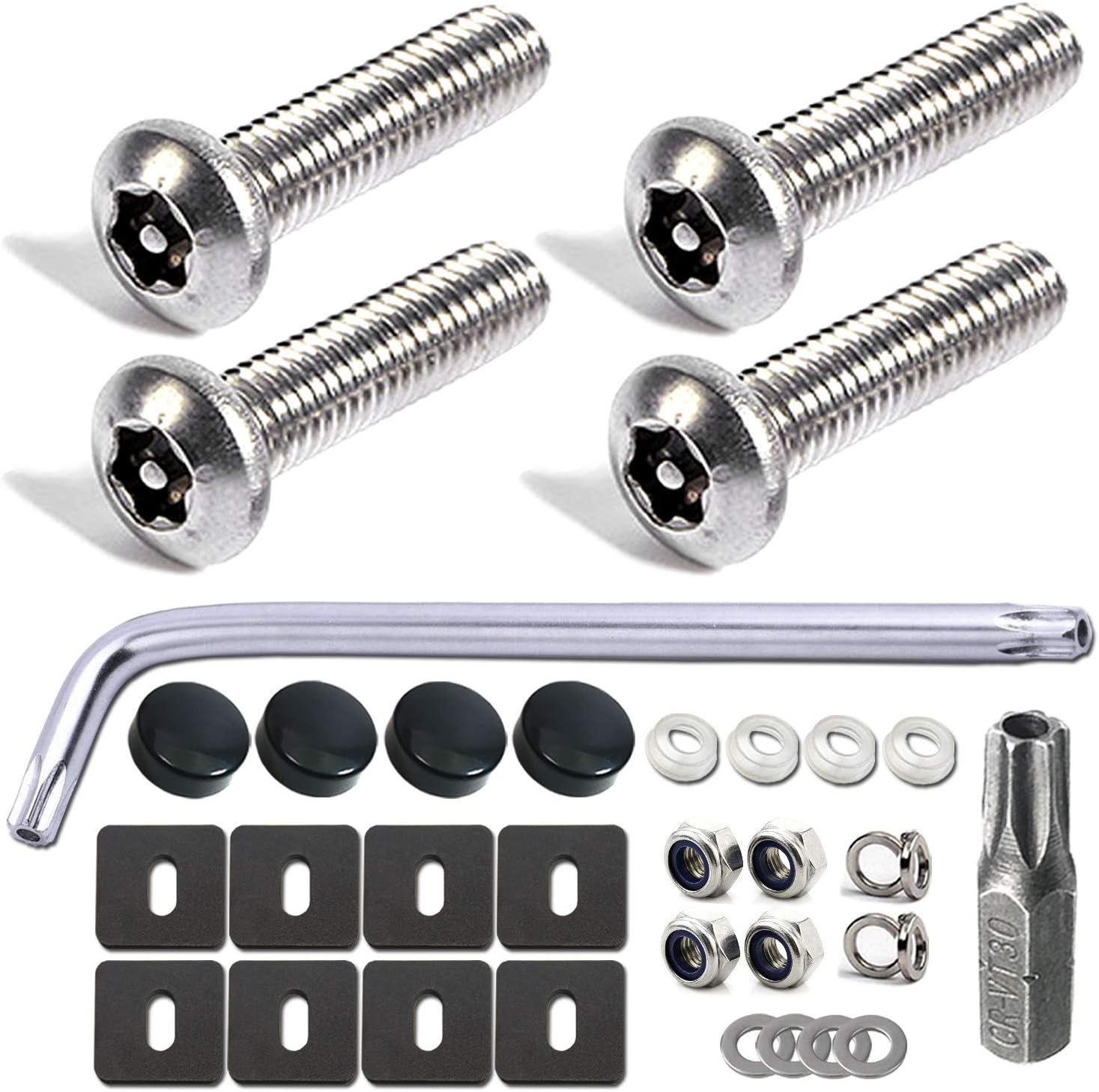 BGGTMO Anti Theft License Plate Screws 1" Long Security