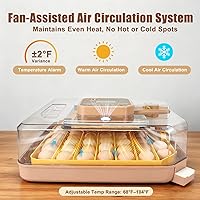 Vista 6 de Incubadora de 48 Huevos con Giro Automático y Control de Humedad Incubadora Digital de Aves de Corral para Huevos de Pollo, Pato, Codorniz, Ideal
