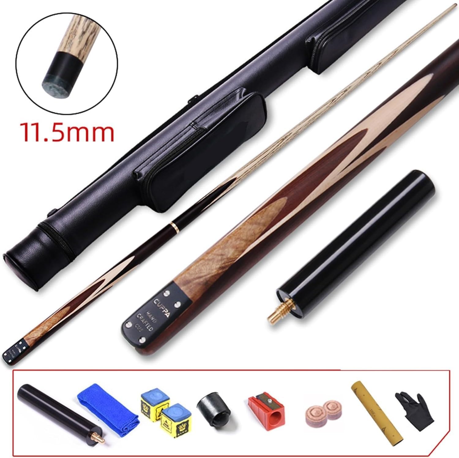 Kij bilardowy bilardowy 145 cm snooker 3/4 Split Pool Cue Set, 10 mm/11,5 mm, męskie i damskie kije bilardowe do baru lub domu, łatwy chwyt, natychmiastowy wybuch -4819 (kolor: B, rozmiar: 11,5 mm)