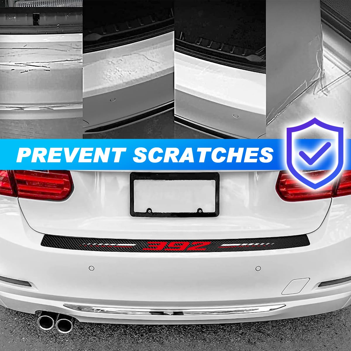 5 Stück Einstiegsleisten Autozubehör Kohlefaser-Leder Türaufkleber