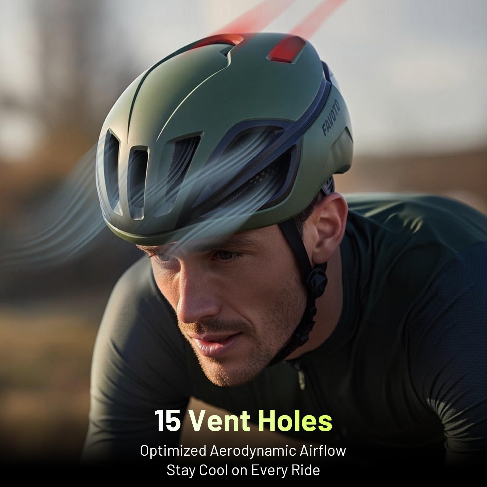 Favoto Casco de Bicicleta para Hombre y Mujer - Casco de Ciclismo de Carretera, Ligero y Ajustable, Diseño Aerodinámico y Elegante, Ideal para Desplazamientos Urbanos y MTB, L (59-61 cm)
