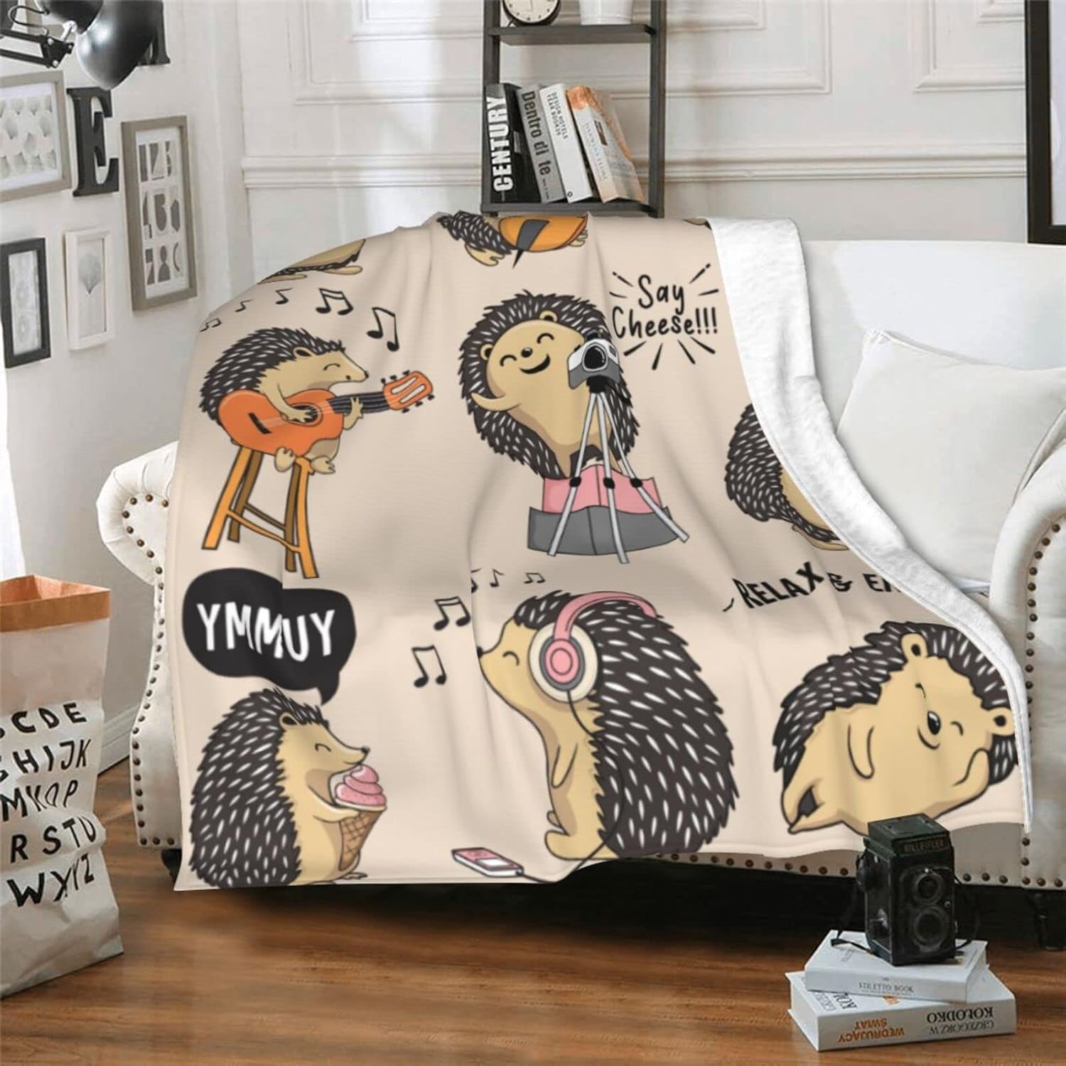 Hedgehogs Soft Throw Blanket All Season Microplush Thick Warm Blankets Tufted Fuzzy Flannel Throws Blanket for Bed Sofa Couch 60"x50" - Image 6