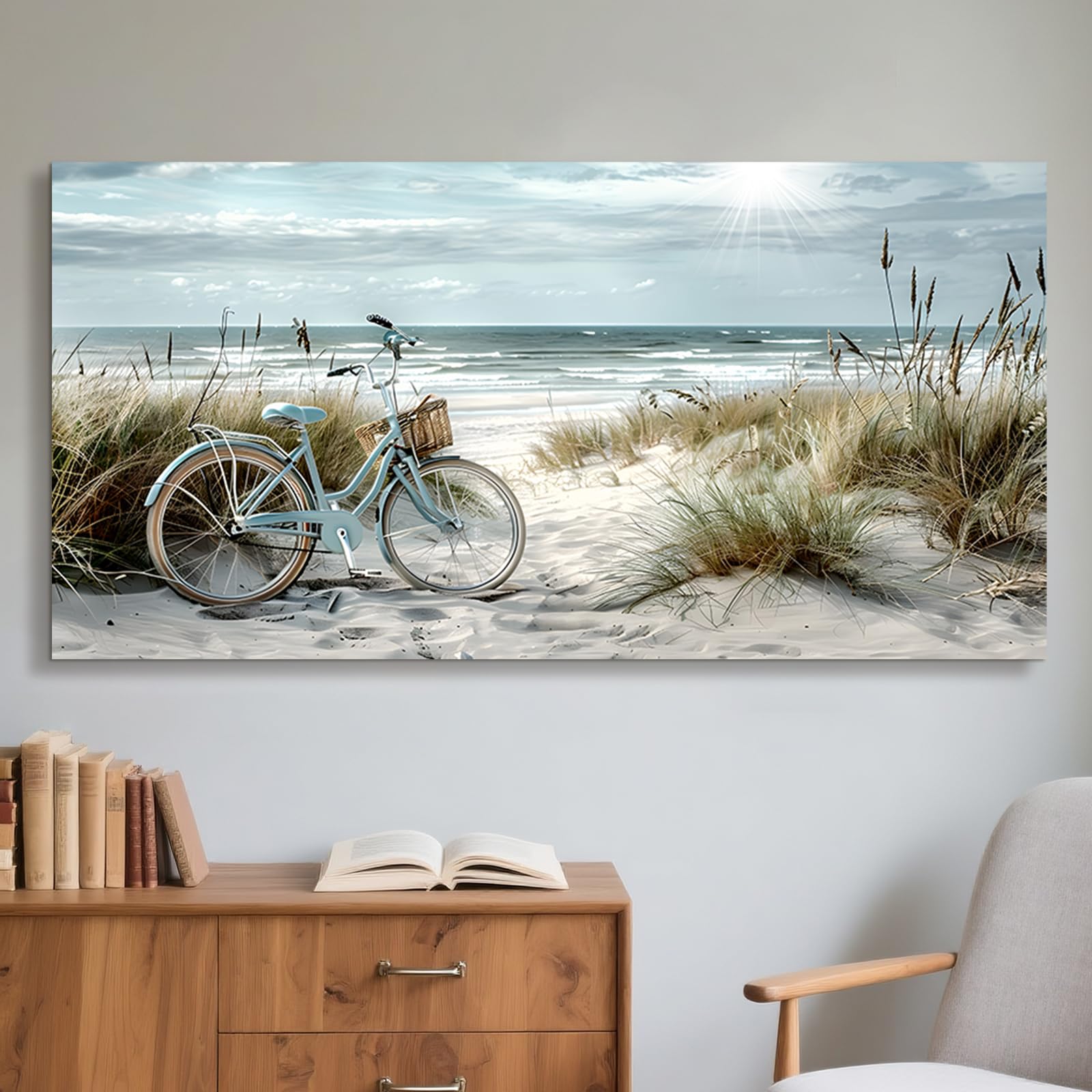 JHHUAMO Leinwandbild Groß 50x100 cm L, Modernes Küstenwohnzimmer Dekorative Malerei, Wanddeko Schlafzimmer Gemälde Desktop Badezimmer Büro Zimmer Esszimmer