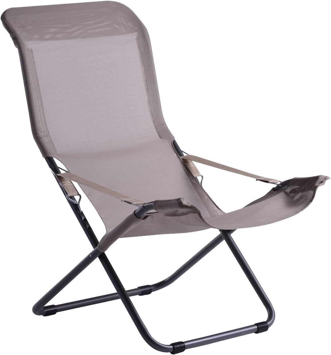 Fiam Fiesta - foldable, 4 position, relaxer chair, taupe with anthracite frame