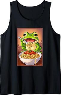 Frog Eating Spaghetti Tank Top