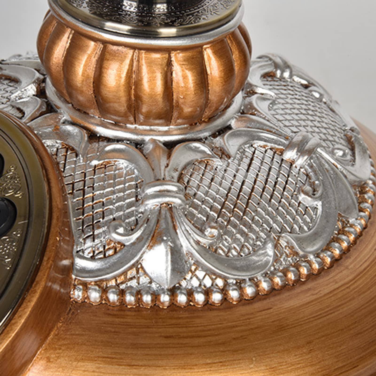 Telefon stacjonarny w stylu europejskim. Stylowy telefon stacjonarny z żywicy, antyczny telefon stacjonarny do domowego biura hotelowego. Elegancki telefon w stylu art deco z dużymi przyciskami