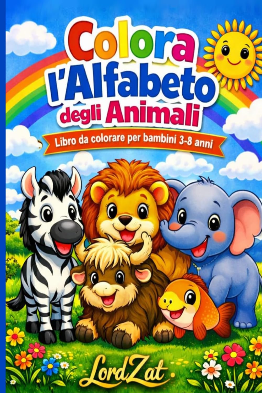 Colora L'Alfabeto degli Animali: Libro da colorare per bambini 3-8 anni