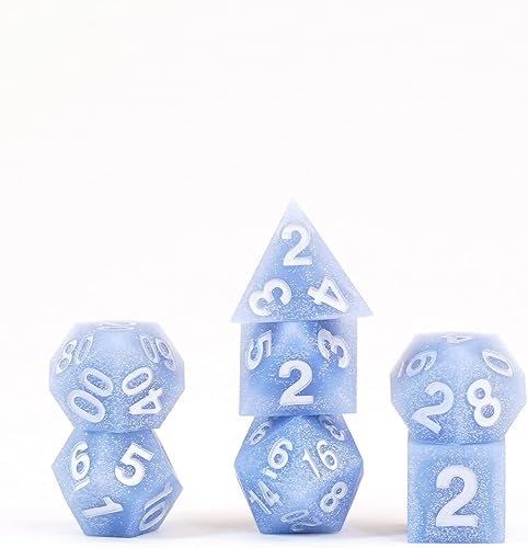 Miniatura 8 de FanRoll - Juego de dados DND de goma de silicona de borde afilado de 0.630 in: residuos glaciales, dados de juego de rol para Calabozos y Dragones