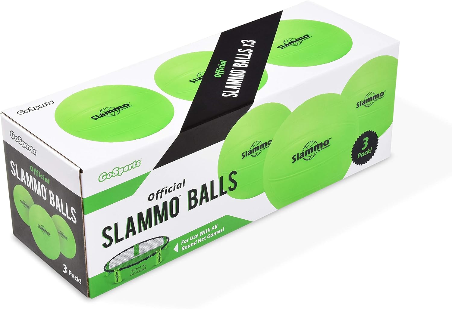 GoSports Slammo Official Replacement Balls 3-Pack - Works for All Roundnet Game Sets - Choose Between Competition Size or XL Size Balls
