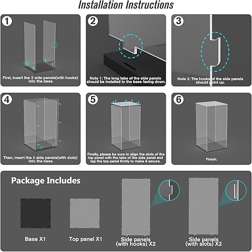 Vista 67 de Choowin Vitrina de acrílico para Lego Infinity Gauntlet 76191 para Lego Gauntlet 76223 para Lego Display Estuches de acrílico transparente grueso