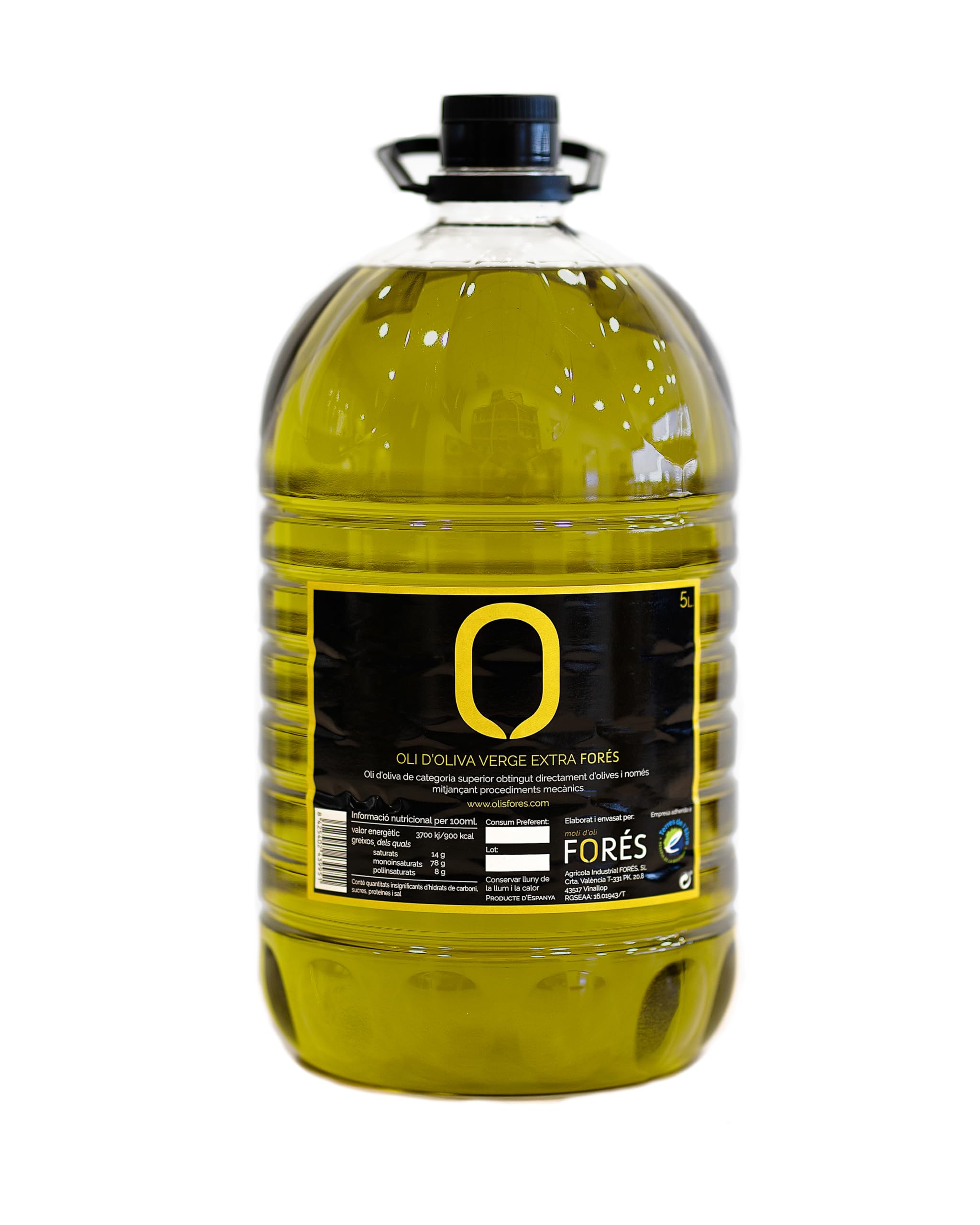 FORÉS | Aceite de Oliva Virgen Extra 5L | AOVE Gourmet Garrafa PET | Extracción en Frío | Sabor Frutado Verde con Amargor y Picante | Reserva de la Biosfera UNESCO Terres de l’Ebre