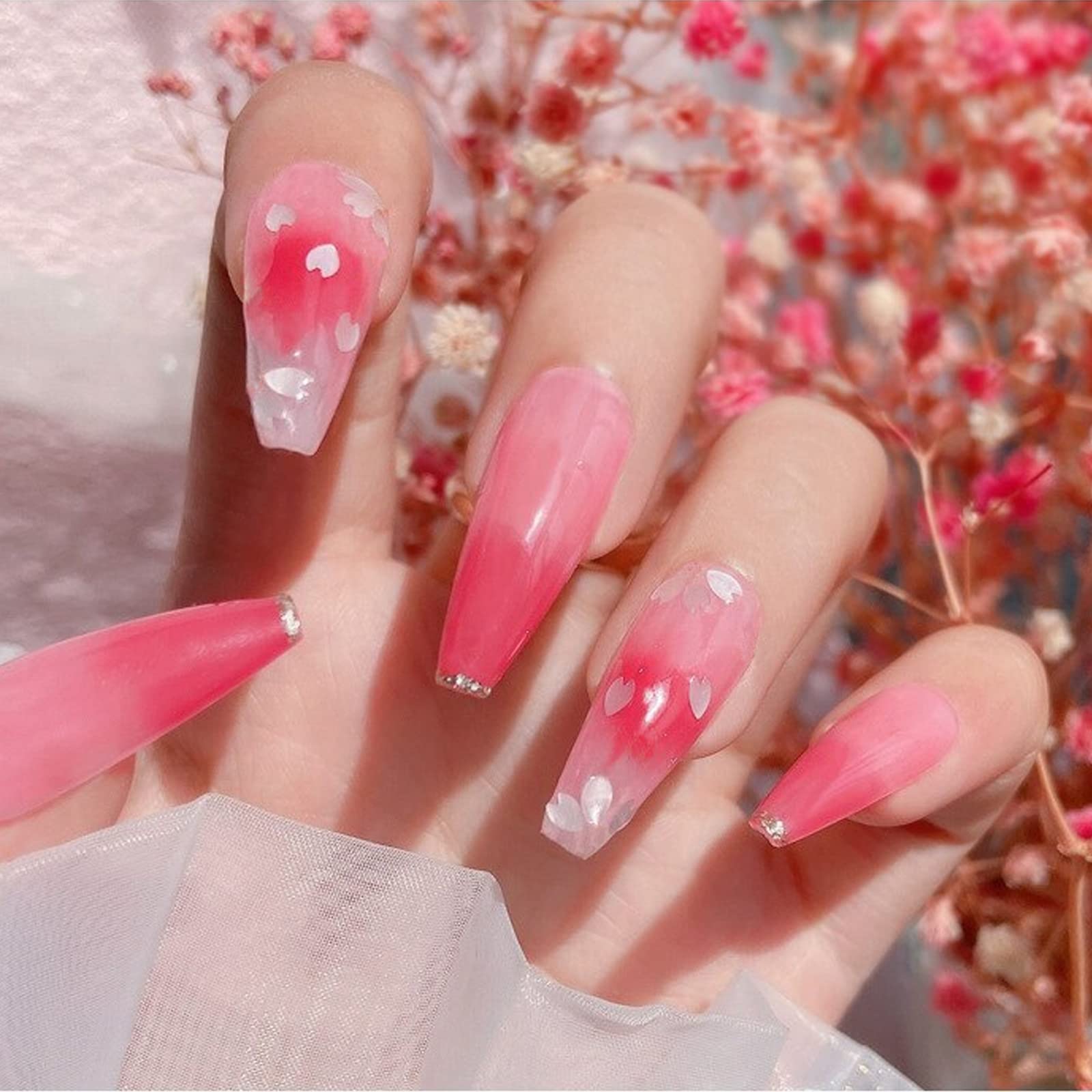 Amazon | ネイルパーツ 桜 ホログラム 薄型 桜の花びら ネイル