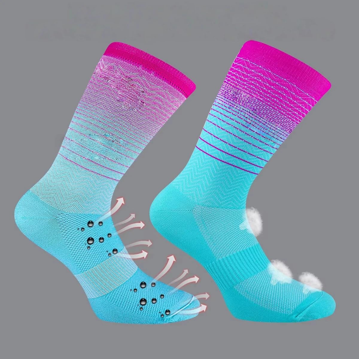 Calzini da ciclismo uomo in poliestere nylon elastan