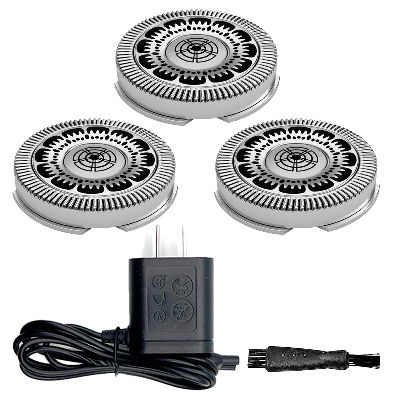 SH90 Replacement Heads Compatible with Philips Norelco 9000 Replacement Heads Series 9000(S9xxx) 8000(S8xxx) Electric Razor Shaver, Upgrade SH90 Blades for Philips Shaver 9000, 3 Pcs & Charger