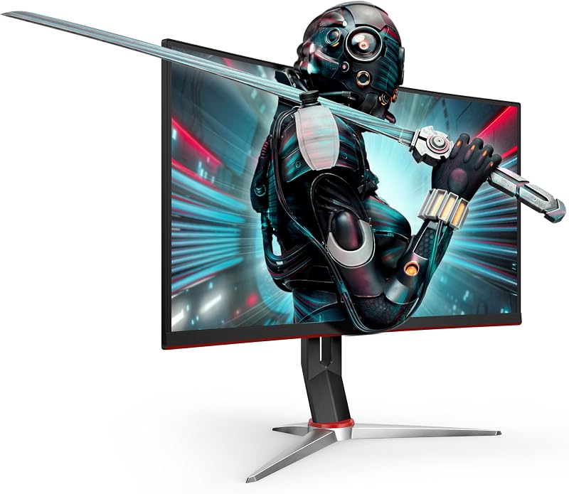 CQ27G2 Monitor para juegos súper curvo sin marco de 27" QHD 2K, 1500R VA, 1 ms, 144 Hz, FreeSync, altura ajustable, 3 años sin píxeles muertos, negro/plata