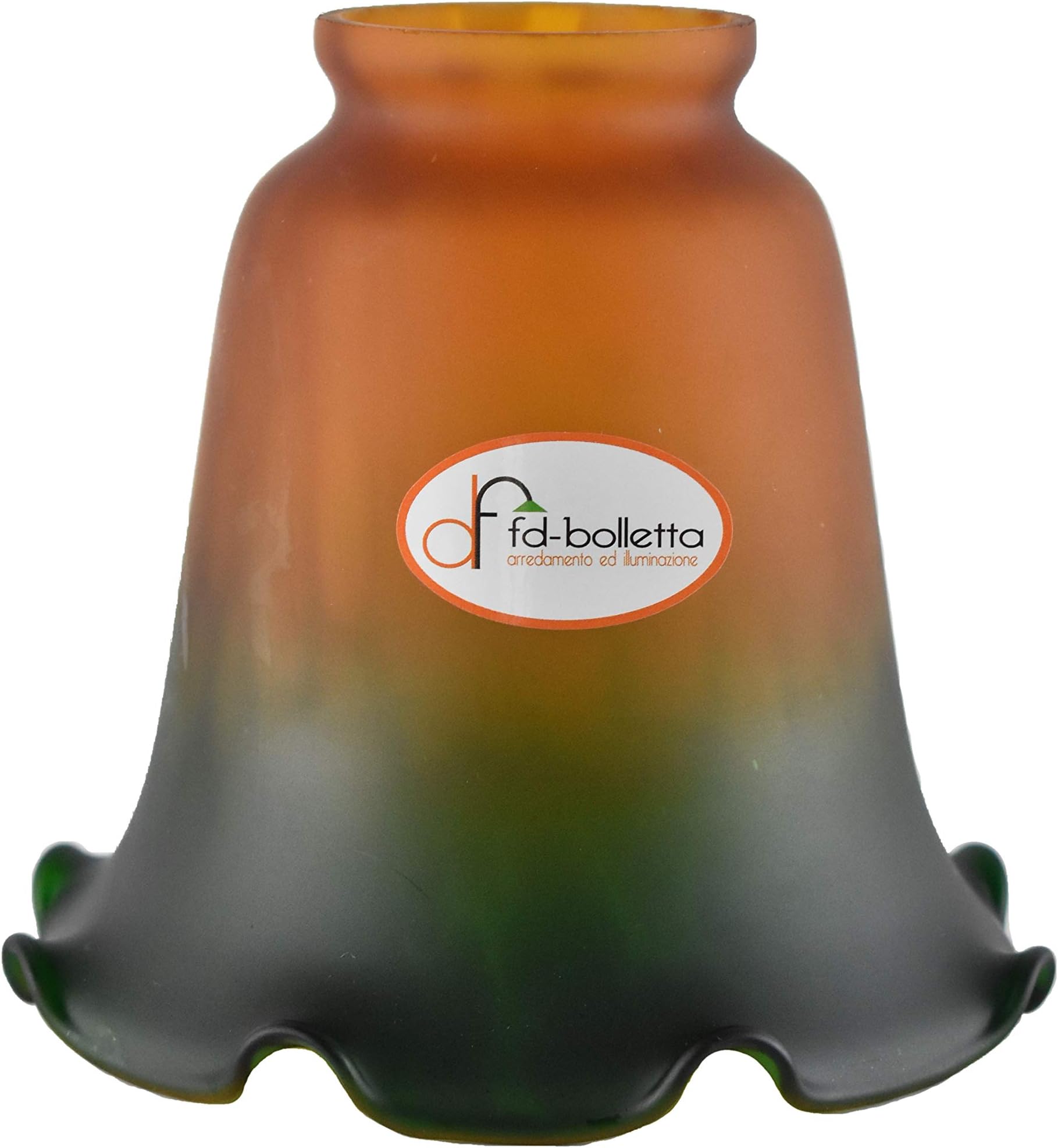 Fd-bolletta Arredamento E Illuminazione Abat Jour Vert Pour Lampe,verre De Rechange,cloche En Verre Vi3 Dimensions:Hauteur 11cm, Verre 19cm, Externe Bouche 5,4cm