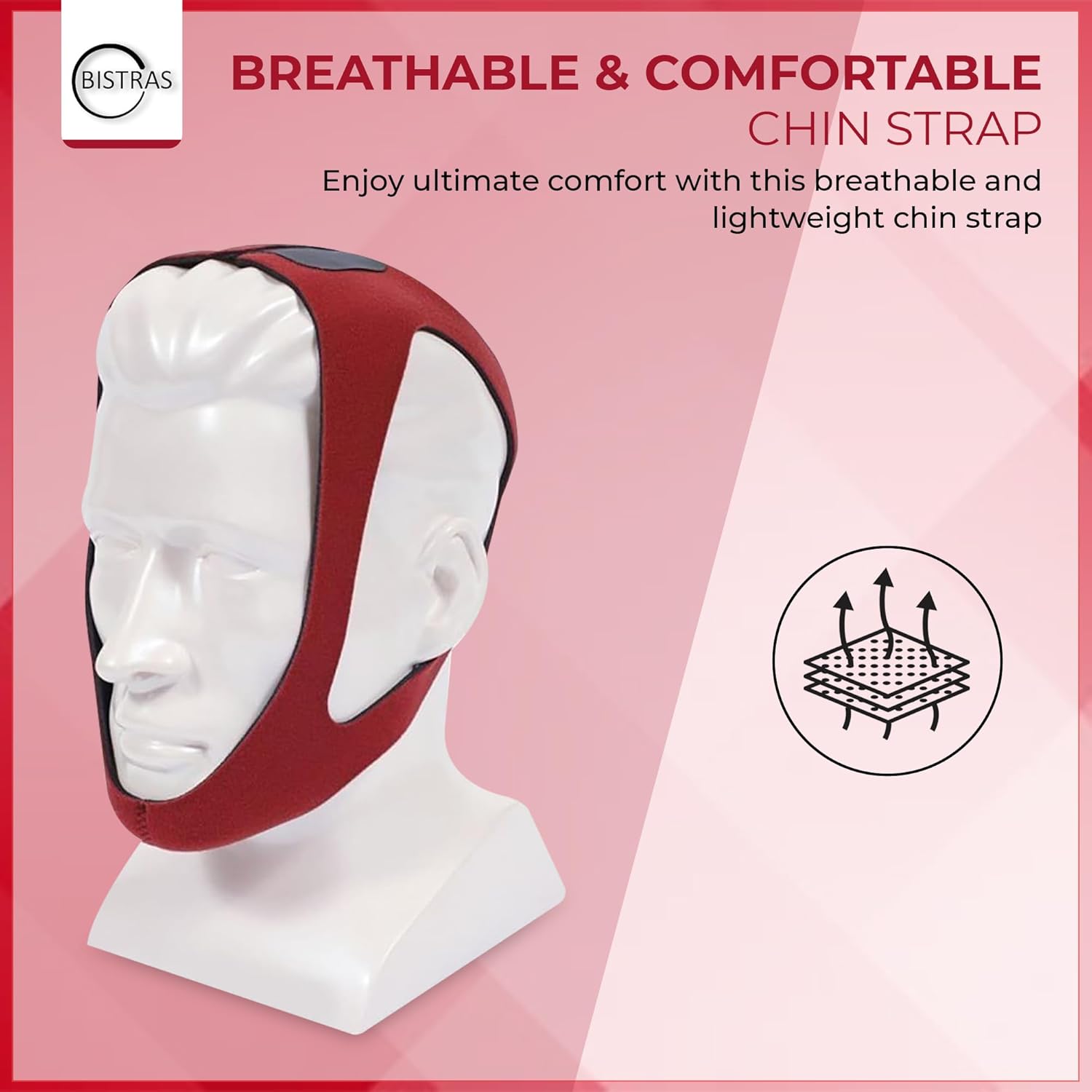 Bistras Ruby Style Adjustable Chin Strap for Cpap Users Anti Snoring Chin Strap Effective Sleep Aid Device Great Sleeping Solution for Men and Women Keeps Mouth Closed While Sleeping (Large/ex-Large) - Image 3