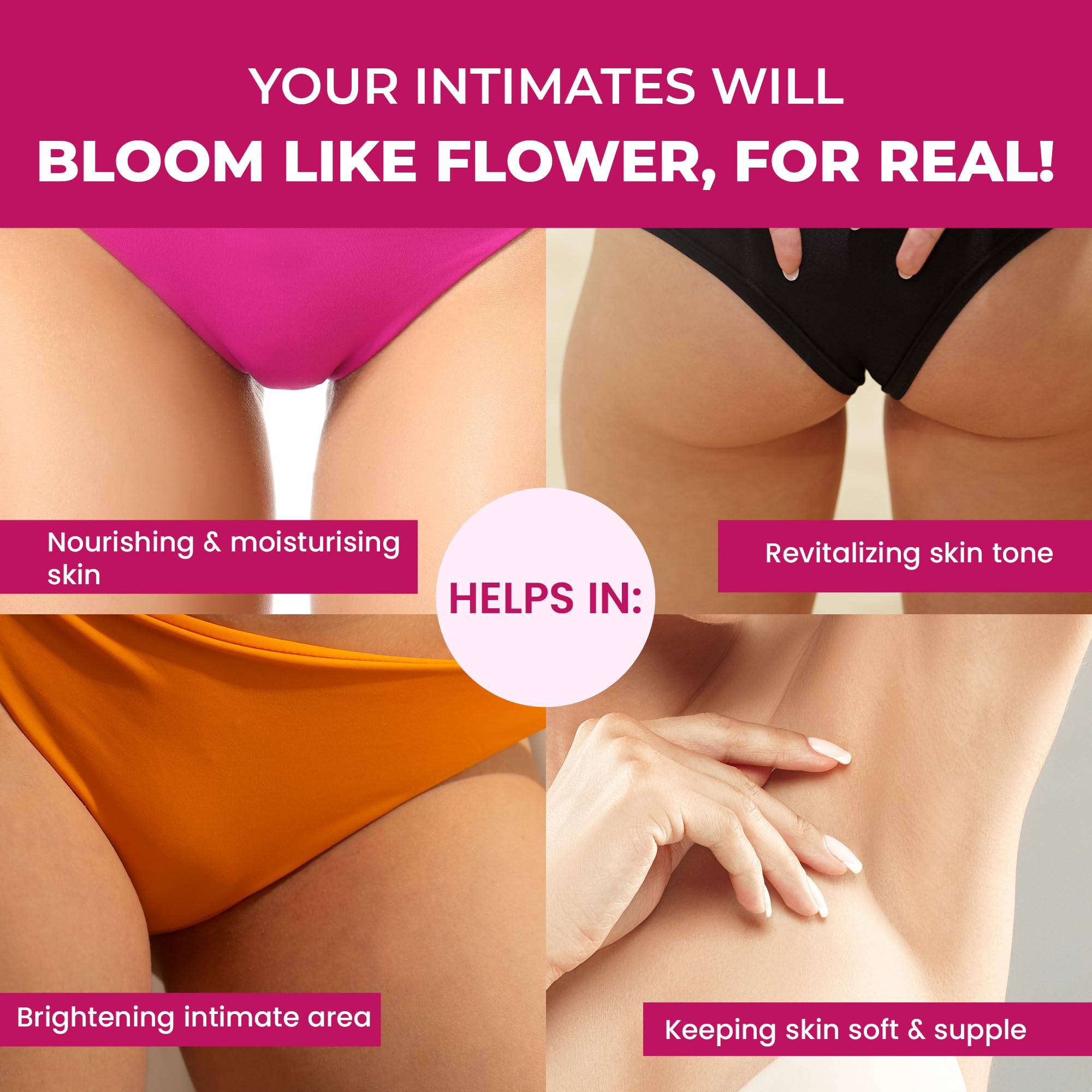 Ayuvya Bloom Intimate Brightening Cream for Dark Inner Thighs & Bikini Area with Coffee & Orange Extract, Mulethi, Almond Oil & Pomegranate- 50g (Pack of 2) | As Seen on Shark Tank 4