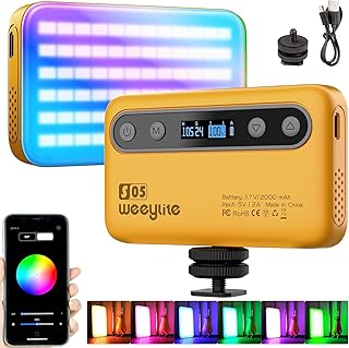 RGB撮影ライト LED 撮影用ライト 照明 2800K-6800K 輝度調整 【アプリ制御可】 RGB カラーライト 充電式 YouTube TikTok vlog録画 生放送 自撮り撮影 補助照明用 ネジシュー付き 持ち運びに便利