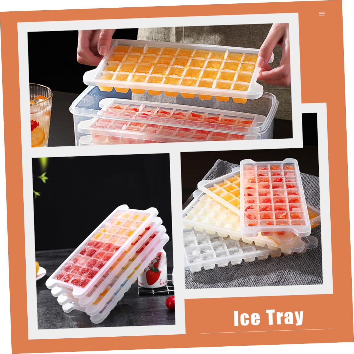 Cabilock 2 Juegos Caja de hielo hecha en casa con cubitos de hielo ice cube cubiteras bandeja para hacer hielo Fabricante bandeja de cubitos de hielo de bricolaje maquina de hielo páginas