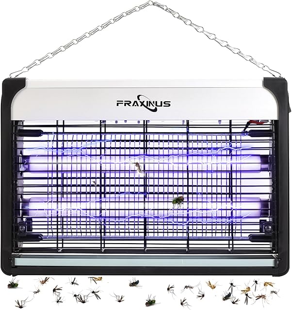 FRAXINUS Fly Zapper Electric Indoor, 20W Fly Killer, Electronic Fly Catcher, Powerful Bug Zapper, Mosquito Lamp, UV Light Trap Flying Insects, Wasp for Commercial and Indoor use.