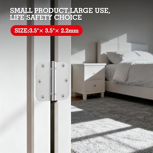 Vista 57 de Paquete de 6 bisagras redondeadas, radio de 5/8 de pulgada, herrajes para cabaña, bungalow, apartamento, casa rodante, rascacielos, habitación