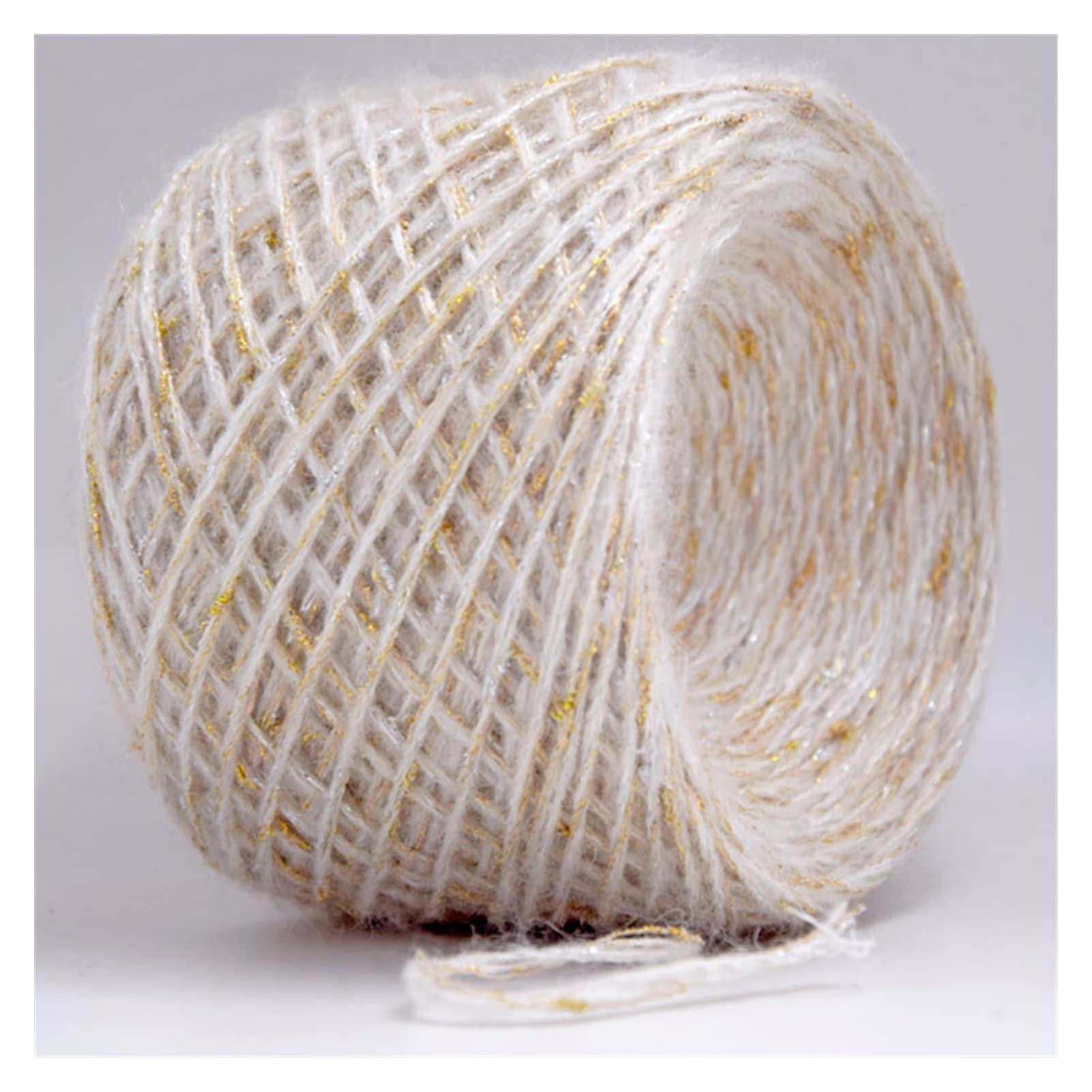250 g de Tinte de Espacio Especial 70% de Lana Hilo Metalizado for Tejer de Mano Mohair Hilado de Ganchillo for la Ropa de Punto de Moda Croche Ovillos Lanas (Color : White)