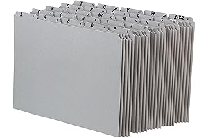 Pendaflex Pressed Fiber A-Z Recycled Top Drawer File Guides, Gray, Letter Size,...