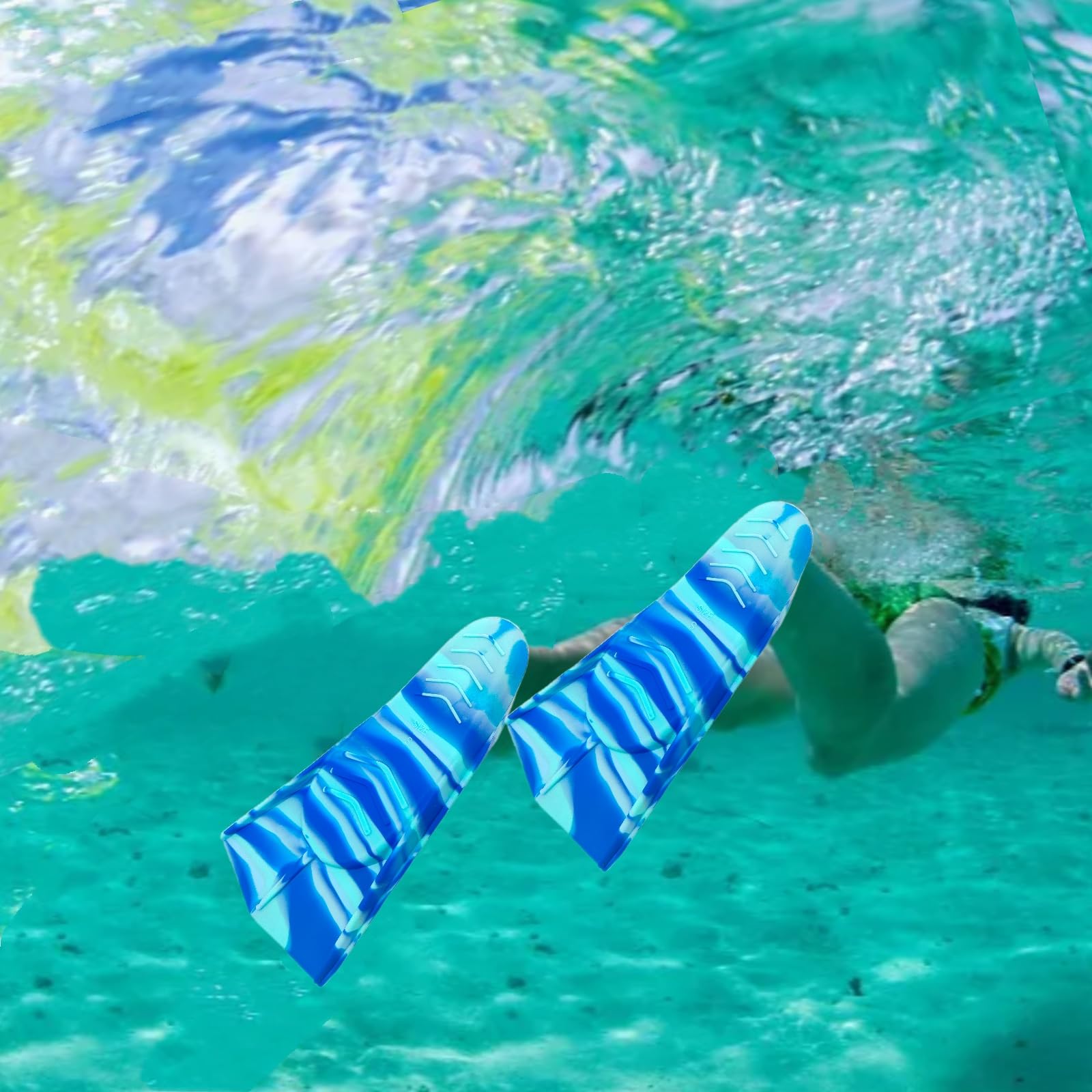 Cómodas aletas de entrenamiento de silicona flexibles para esnórquel y natación