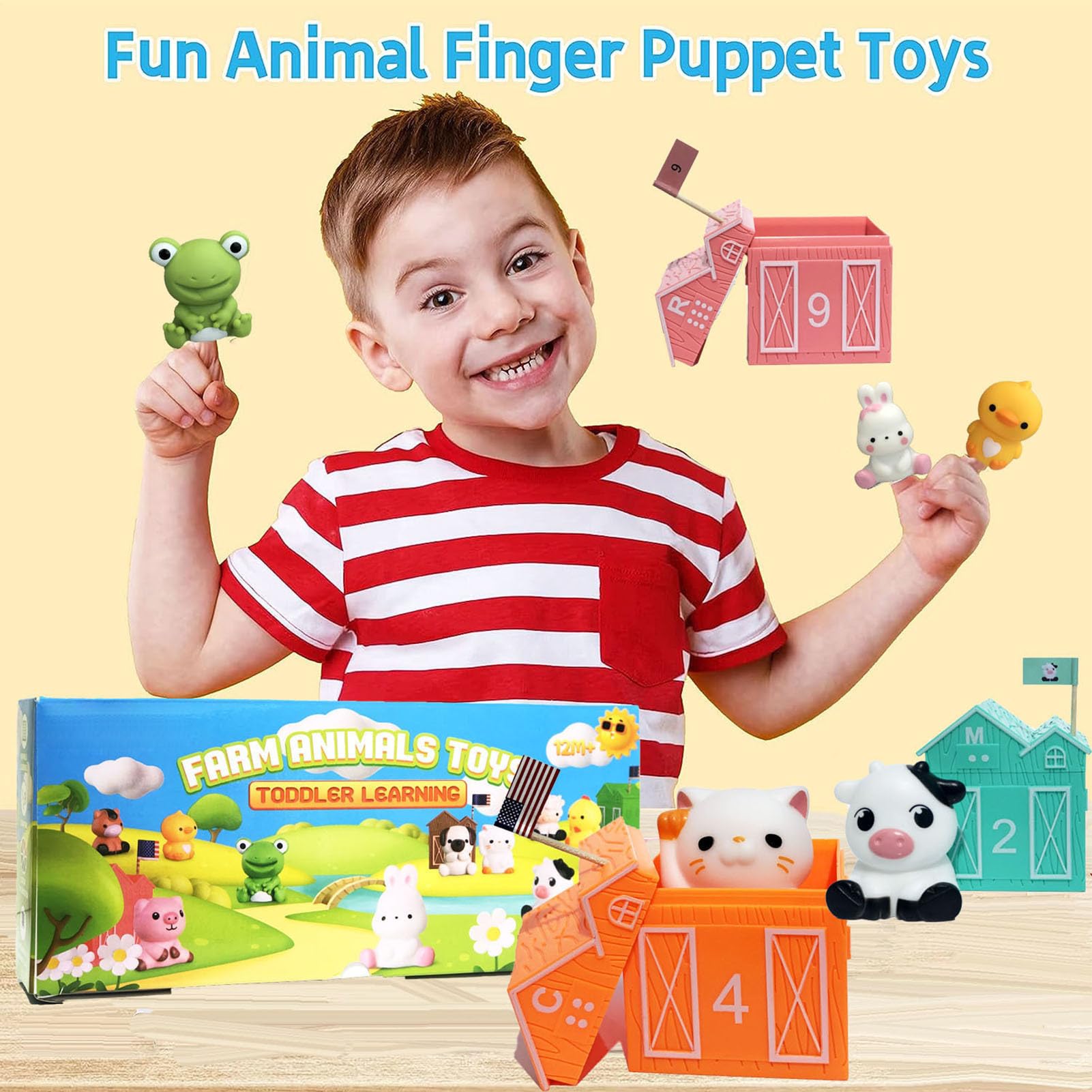 Marionetas de Mano Juguete Educativo Apretable y | Figuras de Dedos Animales de Granja Para Niños Y Niñas Año Nuevo Preescolar Pequeños Cumpleaños Navidad
