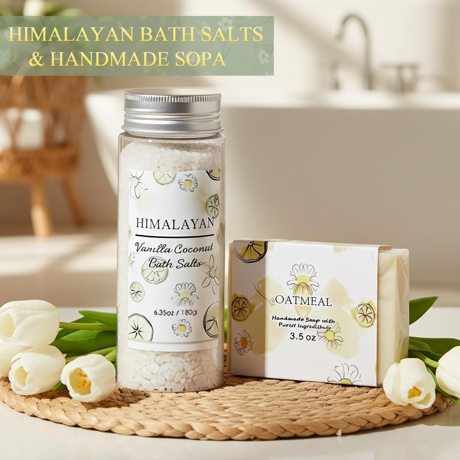 8 Pcs Gift Baskets for Women, Birthday, Self Care, Thank You, Get Well Soon, Unique Spa Gifts Set for Mom, Her, Sister, Wife, Friends, Christmas, Small Woven Basket with Gift Bags (Sage Green)