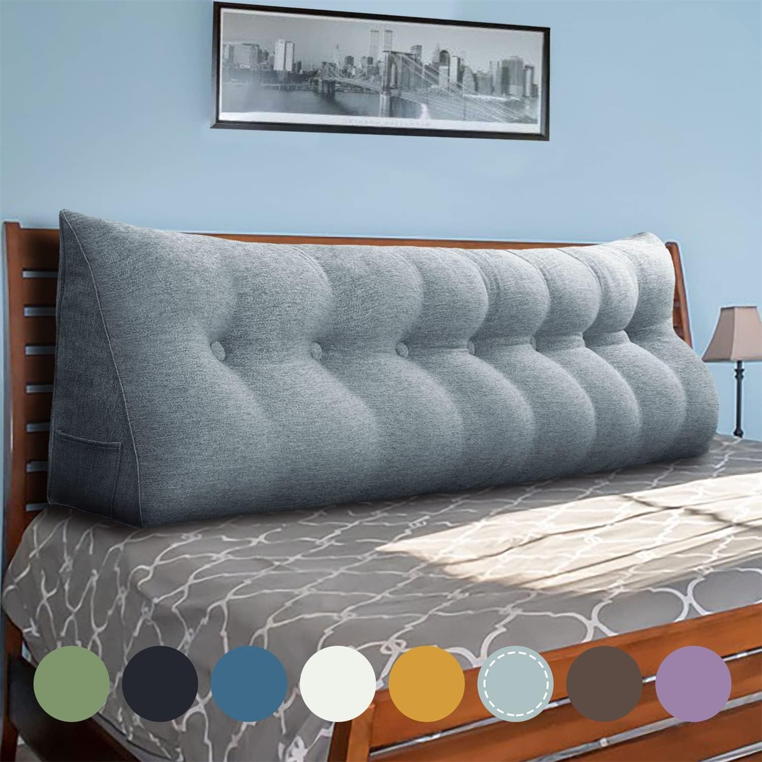 WOWMAX Headboard Wedge Pillow King Triangular Headboard