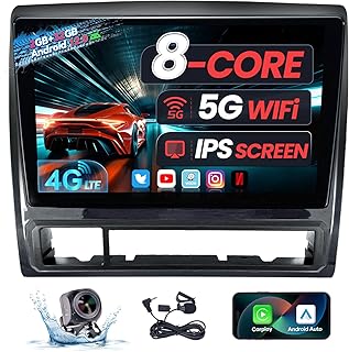 Car Stereo Radio for Toyota Tacoma 2005-2015, Android 12 8 Core 5G WiFi IPS Touch Screen for Tacoma Radio with Wireless Carplay Android Auto, 48-EQ Bluetooth WiFi Mirror Link SWC Backup Camera