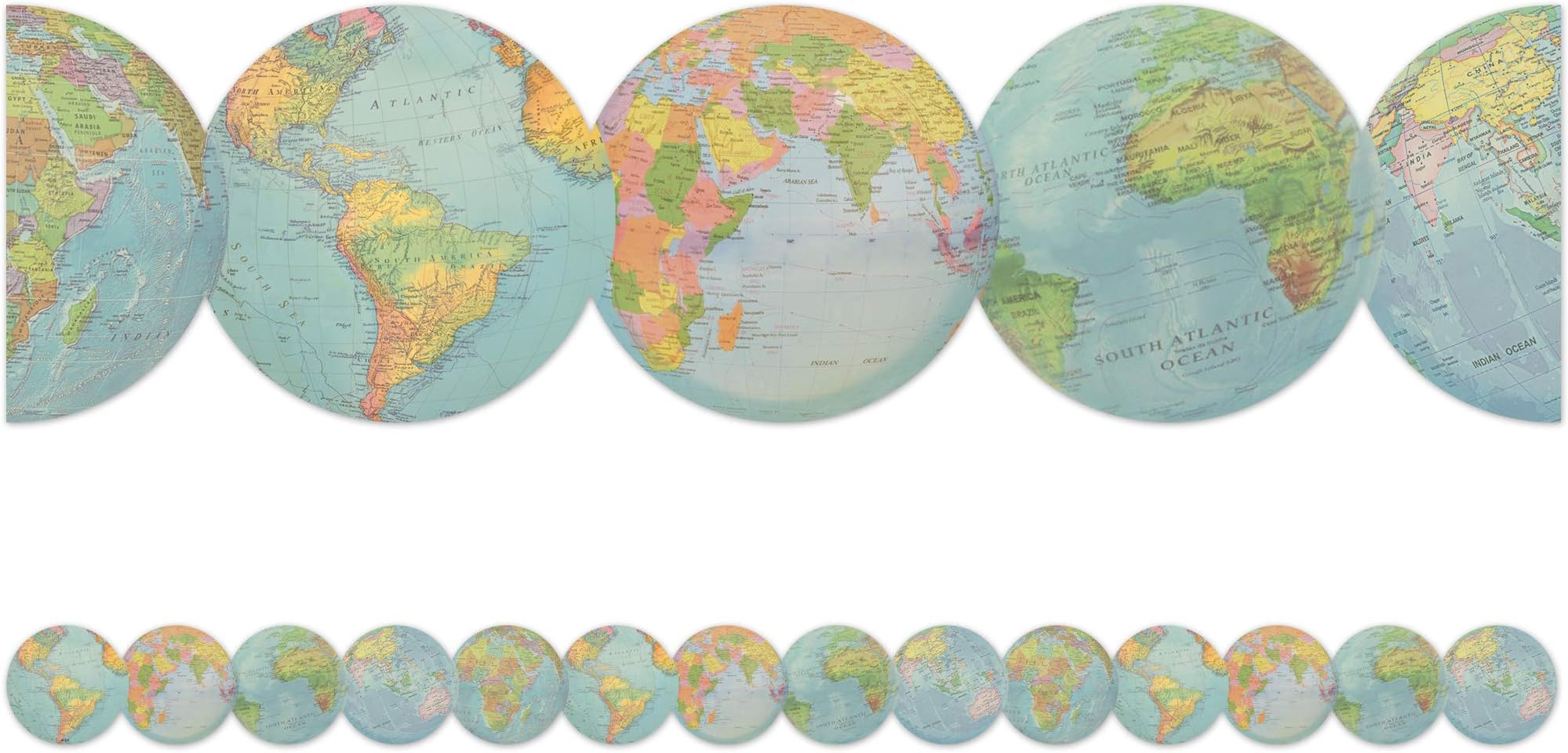 Teacher Created Resources Travel The Map Globes Die-Cut Border Trim (TCR8640)