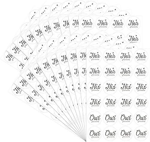 480 calcomanías favoritas para bodas, dulces, sobres, bodas, fiestas, invitados, regalo, su favorita, sus favoritas, etiquetas blancas y negras para