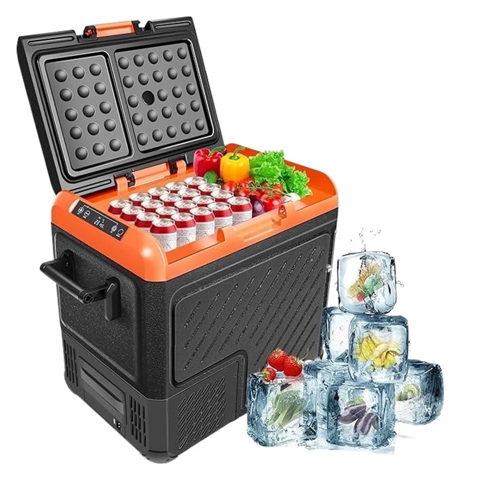 Refrigerador de 12 voltios, refrigerador for automóvil de una Sola Zona, súper Grande, de 61 Cuartos (58 L), Enfriador eléctrico con CC de 12/24 V, refrigerador portátil for automóvil