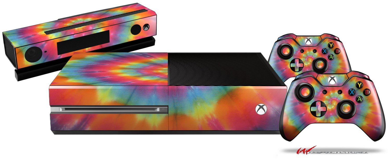 Tie Dye Swirl 102 - Holiday Bundle WraptorSkinz Decal Style Vinyl Skin Wrap compatible with XBOX One Original Console, Kinect and 2 Controllers (GAMING SYSTEM NOT INCLUDED)