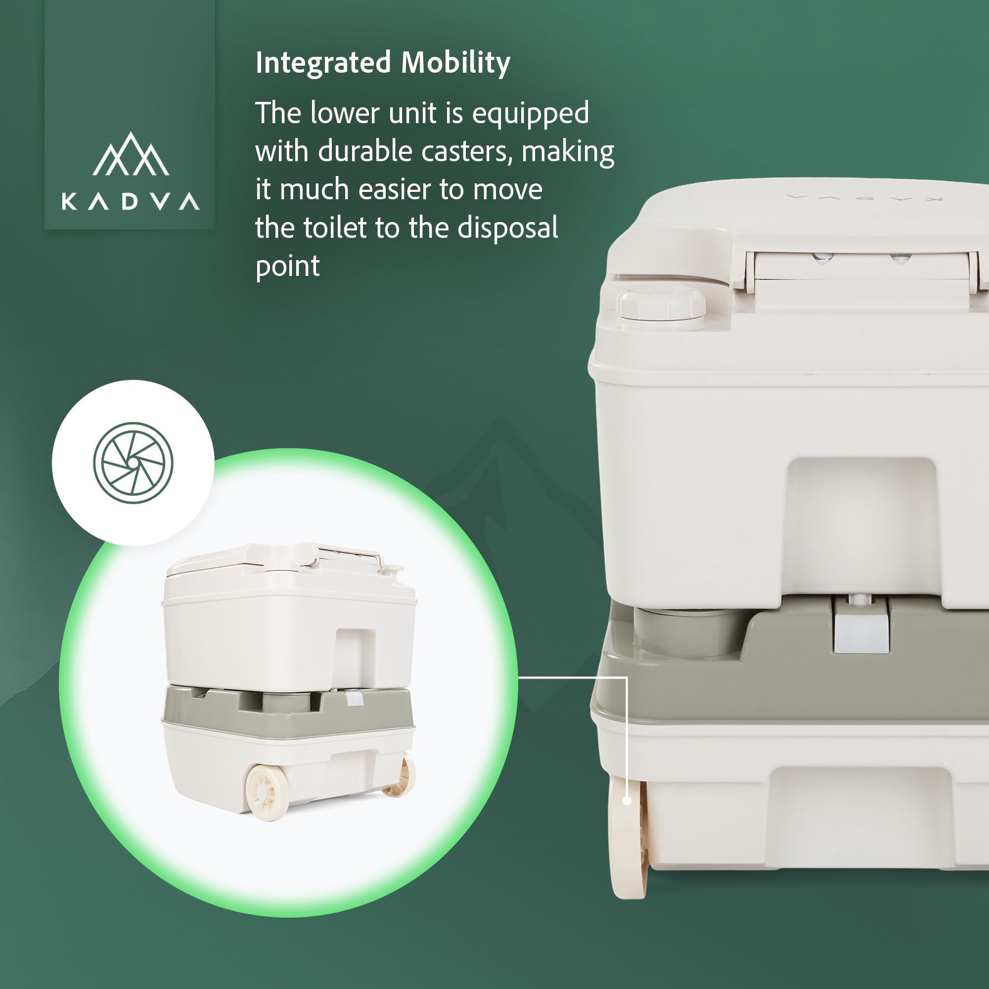 KADVA Throno PRO Campingtoilette 24 L mobile Reisetoilette Grau