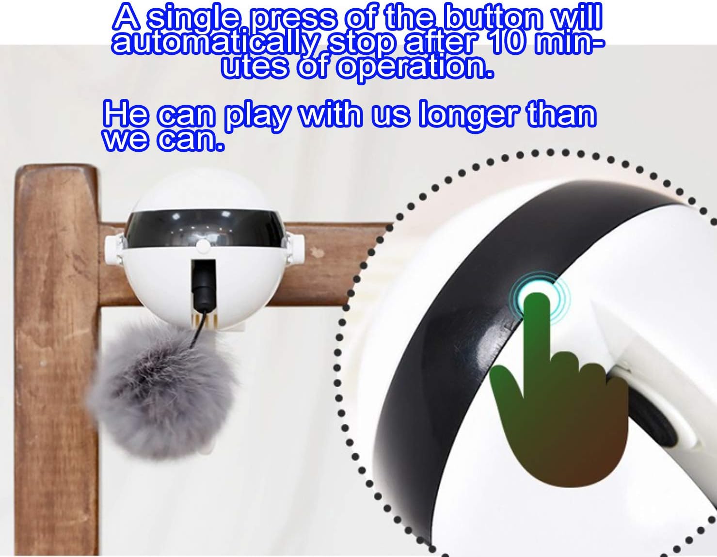 Okidoki Yo-Yo-Ball Cat Fur Drop Toy, Automatic Interactive Cat Feather Toy, for Pet Entertainment Hunting Exercise