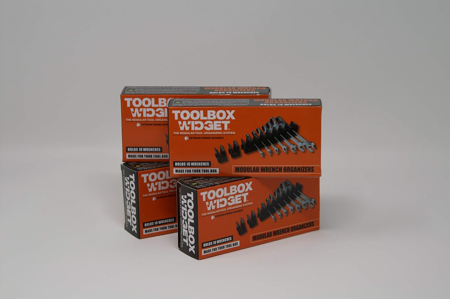 ToolBox Widget - Modular Wrench Organizer for Tool Drawer Storage | Magnetic Wrench Holder | Tool box Kit for Professional & DIY Mechanics | Organize Your Tools For Fast Accountability - 4 Kits