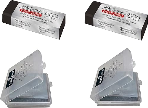 Faber-Castell Borrador - Drawing Art - Paquete de 4 borradores de lápices grandes