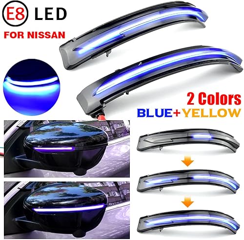 Vista 13 de Conjunto de 2 luces intermitentes dinámicas y secuenciales LED intermitentes compatibles con Nis-san X-Trail T32 Ro-gue Qash-qai J11 Mu-rano Z52