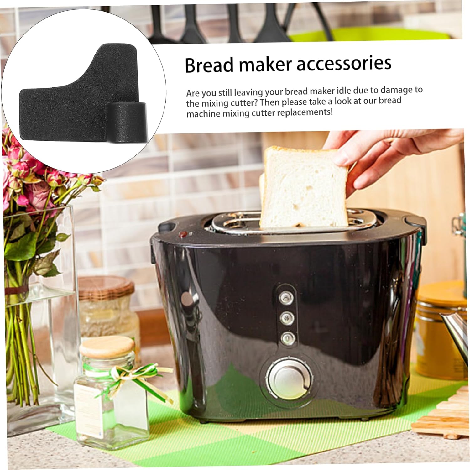 4pcs Bread Machine Mixing Cutter Smooth Edged Stirring Parts Compatible with Midea Non-stick for Easy Cleaning and Practical Use Home Kitchen Baking