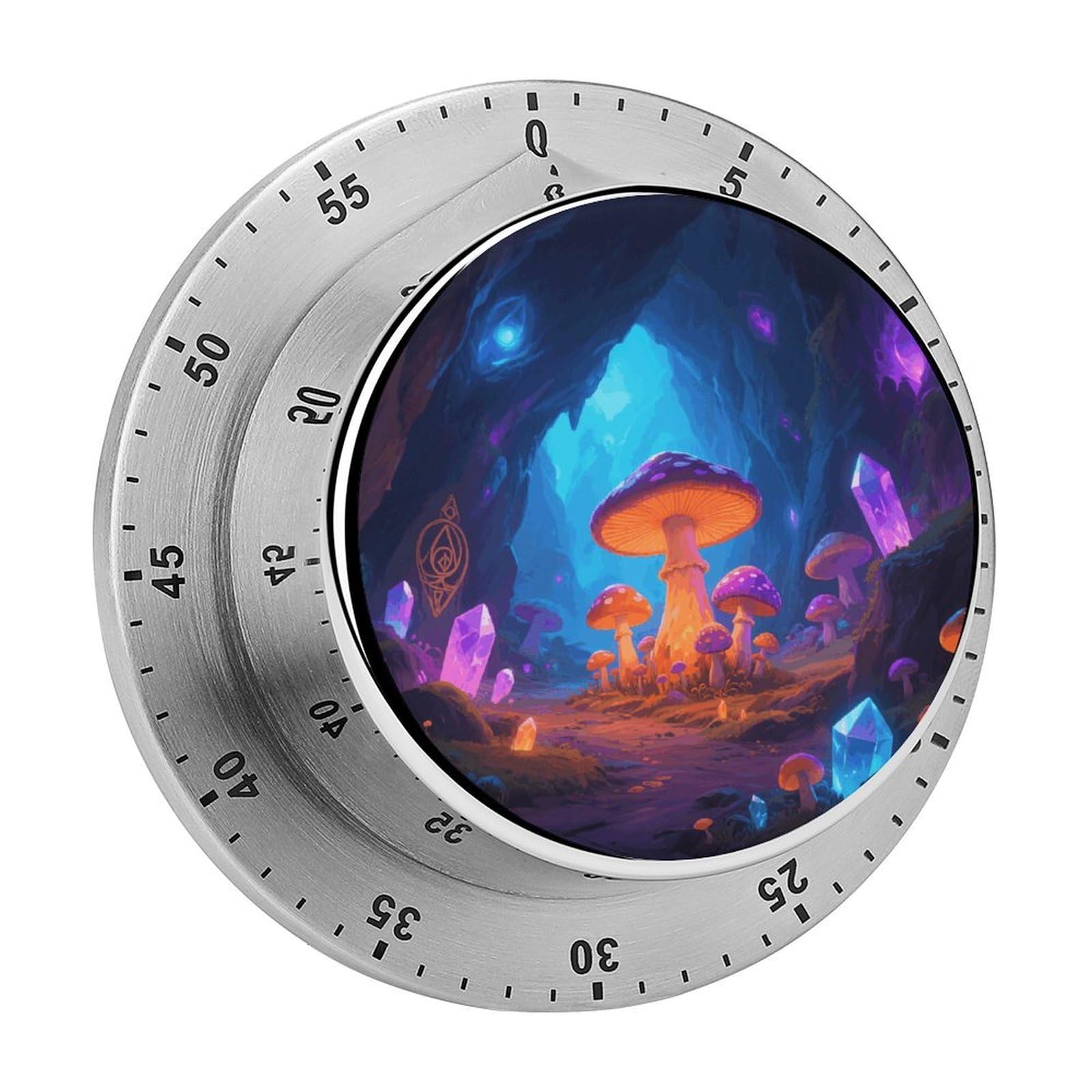 Mushroom Timers Kitchen Chef Cooking Timers Portable Countdown Alarm Loud Countdown Clock Waterproof Stainless Steel Timer Compact 60-Minute Mechanical Timer Daily Use