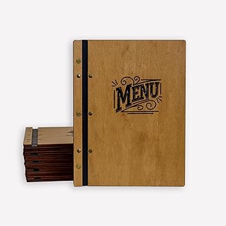 Inko Horeca - Pack of 10 pcs Wooden Menu Holder 11.8 х 9 inch - Menu Book for Restaurant - Hard Folding Menu Covers - Wooden Cafe Menu Folder Book for Bar - Bar Menu Sign (Oak)